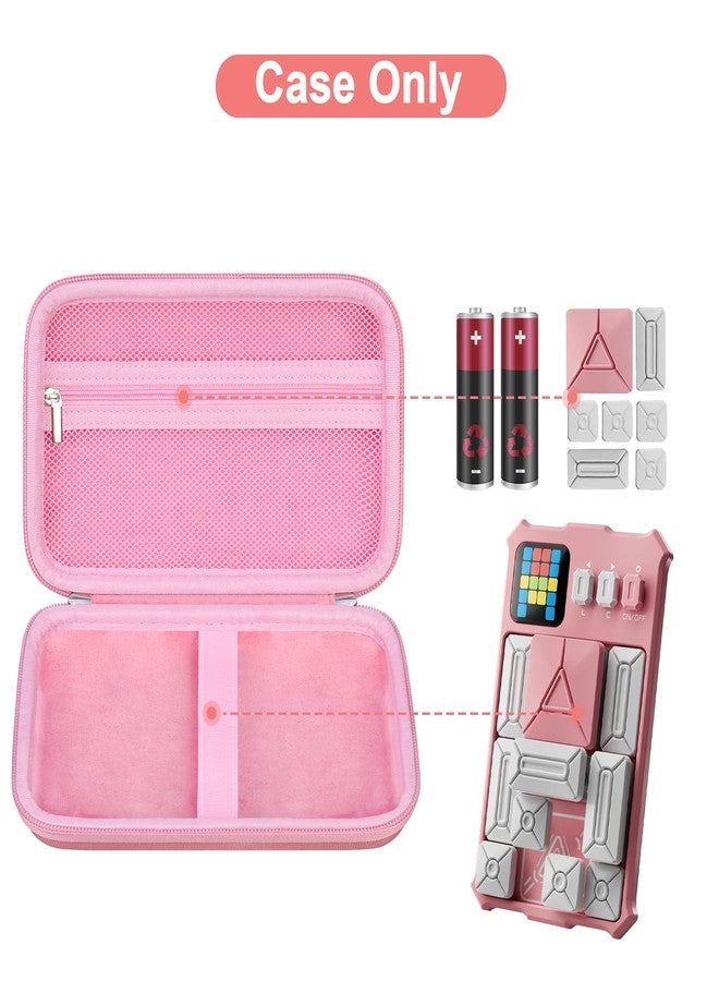Canboc Carrying Travel Case Compatible with GiiKER Super Slide Puzzle Games, Brain Teaser Puzzle Organizer Storage Bag, Mesh Pocket fit Magnetic Sliding Tiles and Batteries, Pink (Case Only) - Image 2